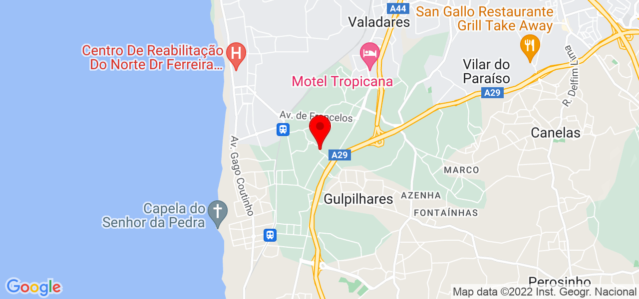 C&acirc;ndido Gomes - Porto - Vila Nova de Gaia - Mapa