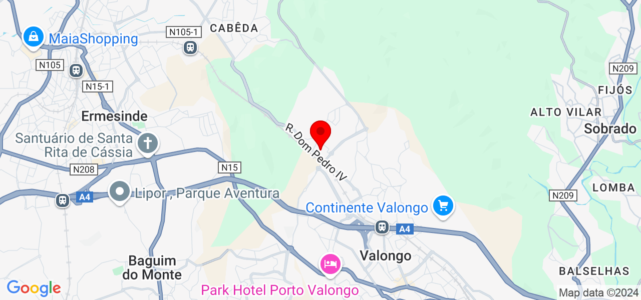 N&aacute;dia Pereira - Porto - Valongo - Mapa