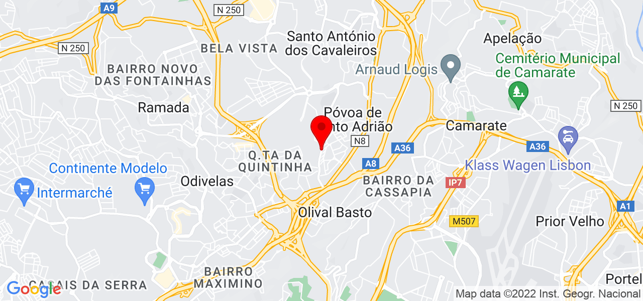 Estores persianas - Lisboa - Odivelas - Mapa