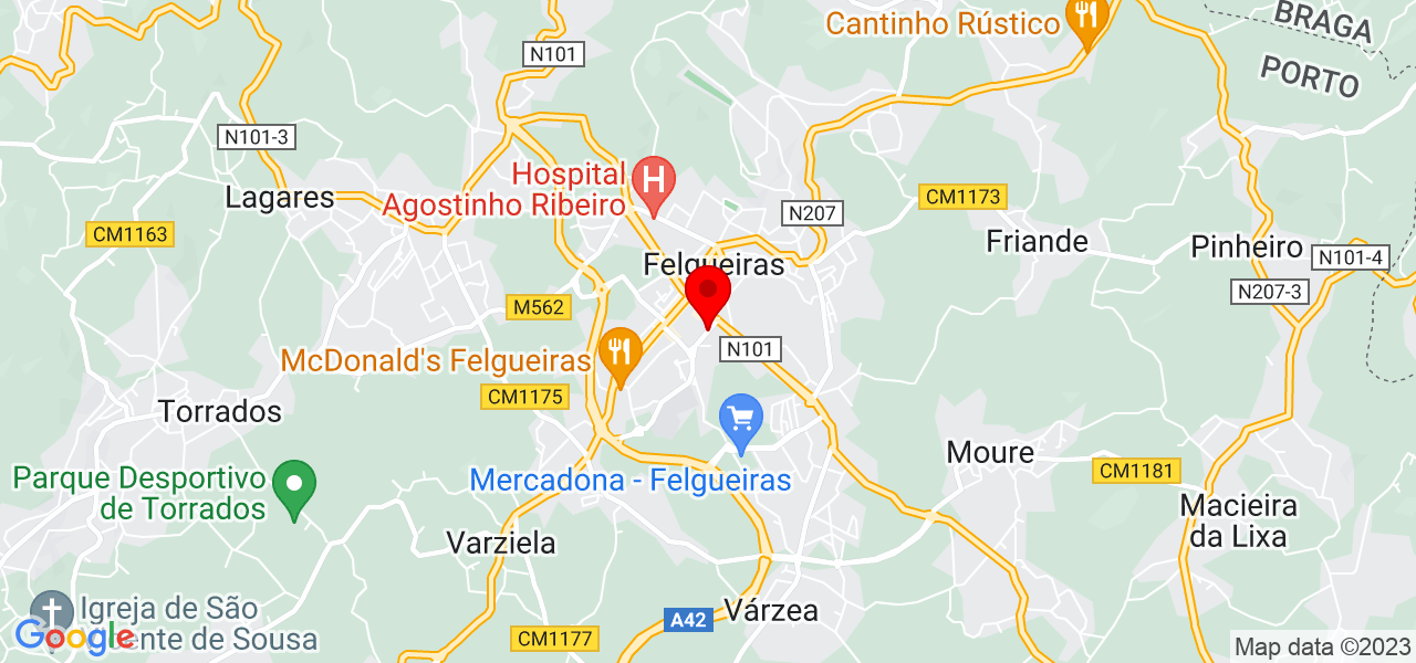 Villela Pinturas - Porto - Felgueiras - Karte