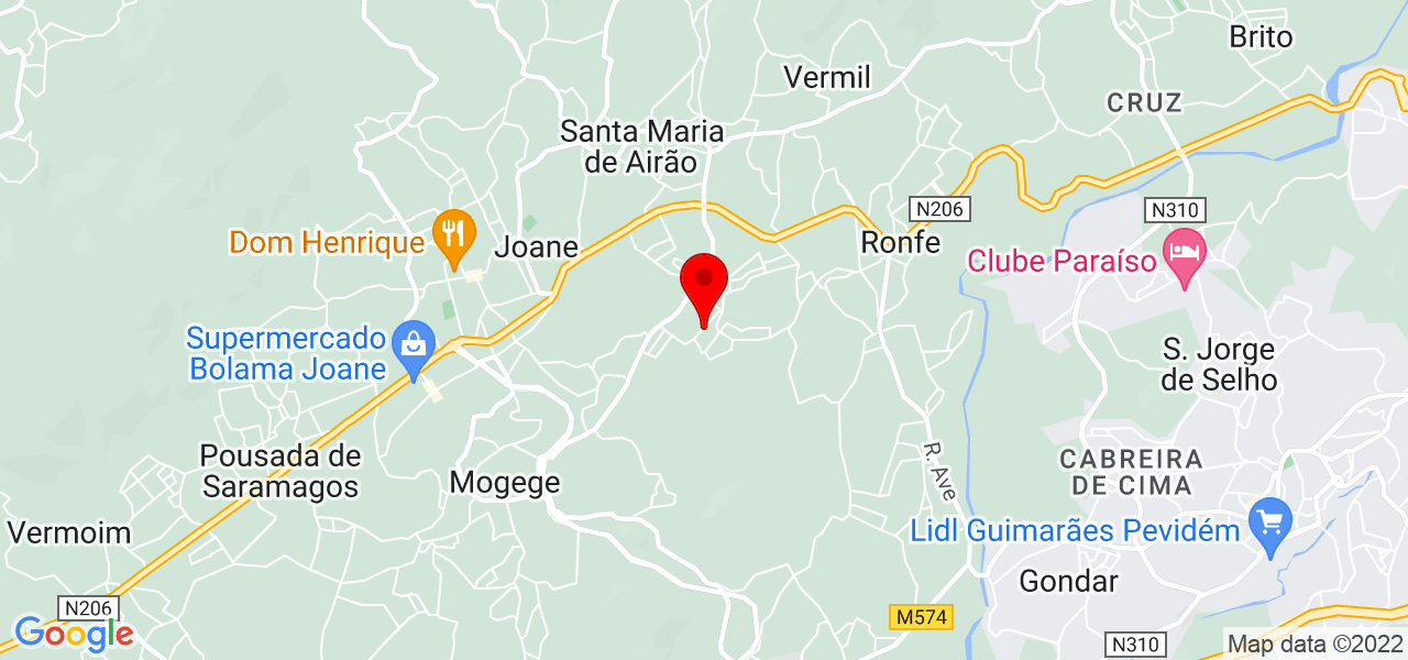 Nuno Gomes - Braga - Guimarães - Mapa