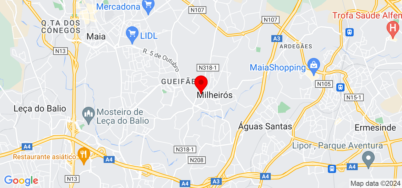 Emília Pinto - Porto - Maia - Mapa