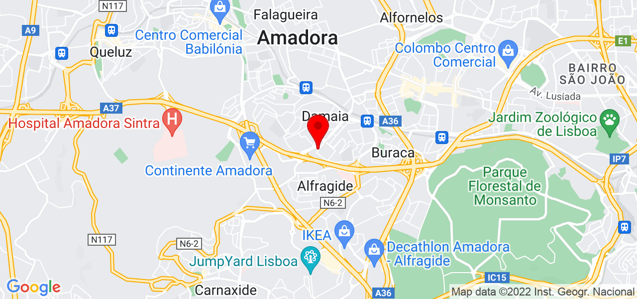 Cl&aacute;udia Cardoso Photographer - Lisboa - Amadora - Mapa