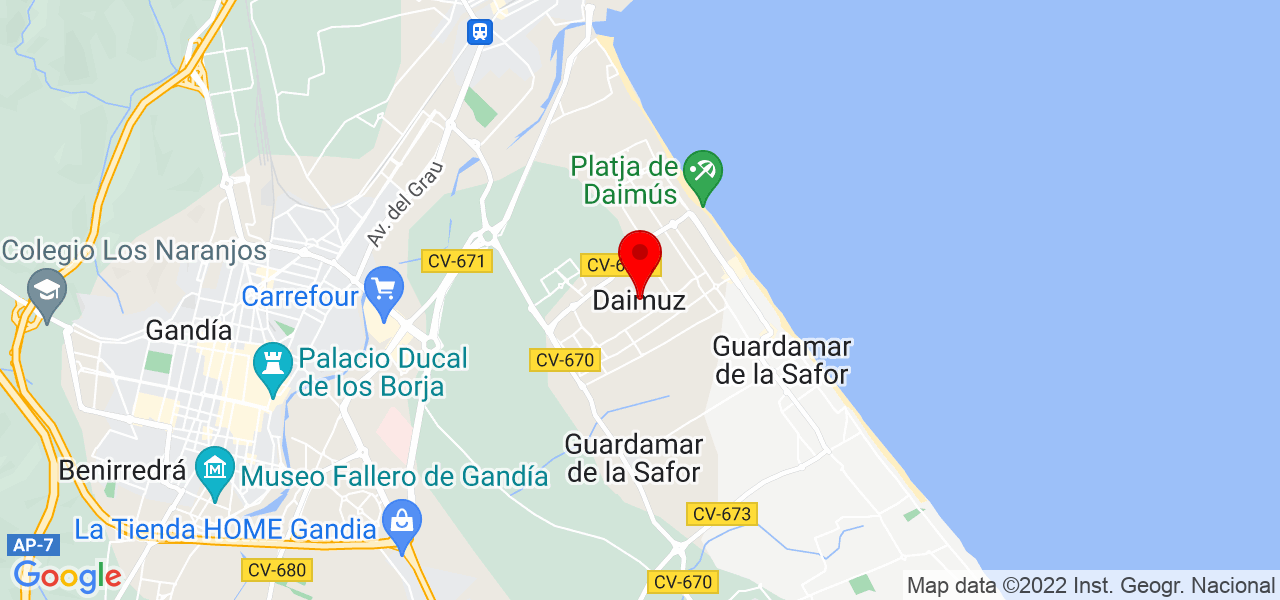 Desir&eacute;e Mu&ntilde;oz - Comunidad Valenciana - Daimús - Mapa