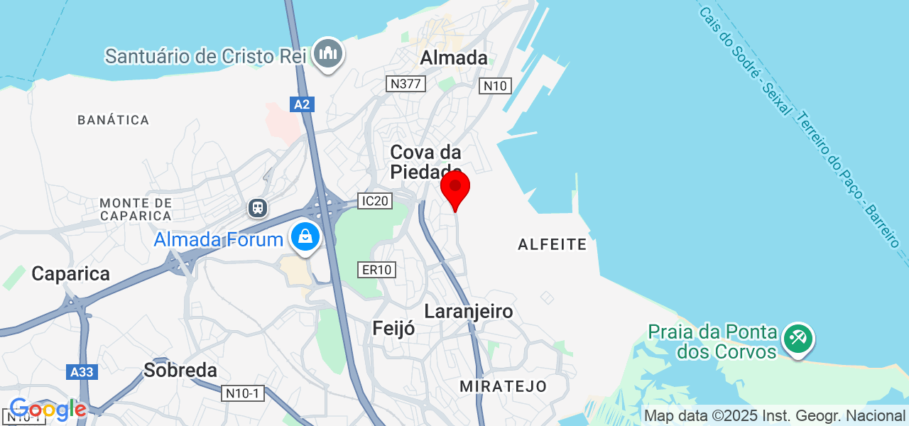 Calebe Araujo - Setúbal - Almada - Map