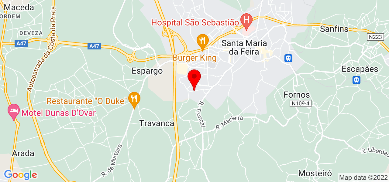 Manuel Gonz&aacute;lez Personal trainer - Aveiro - Santa Maria da Feira - Mapa
