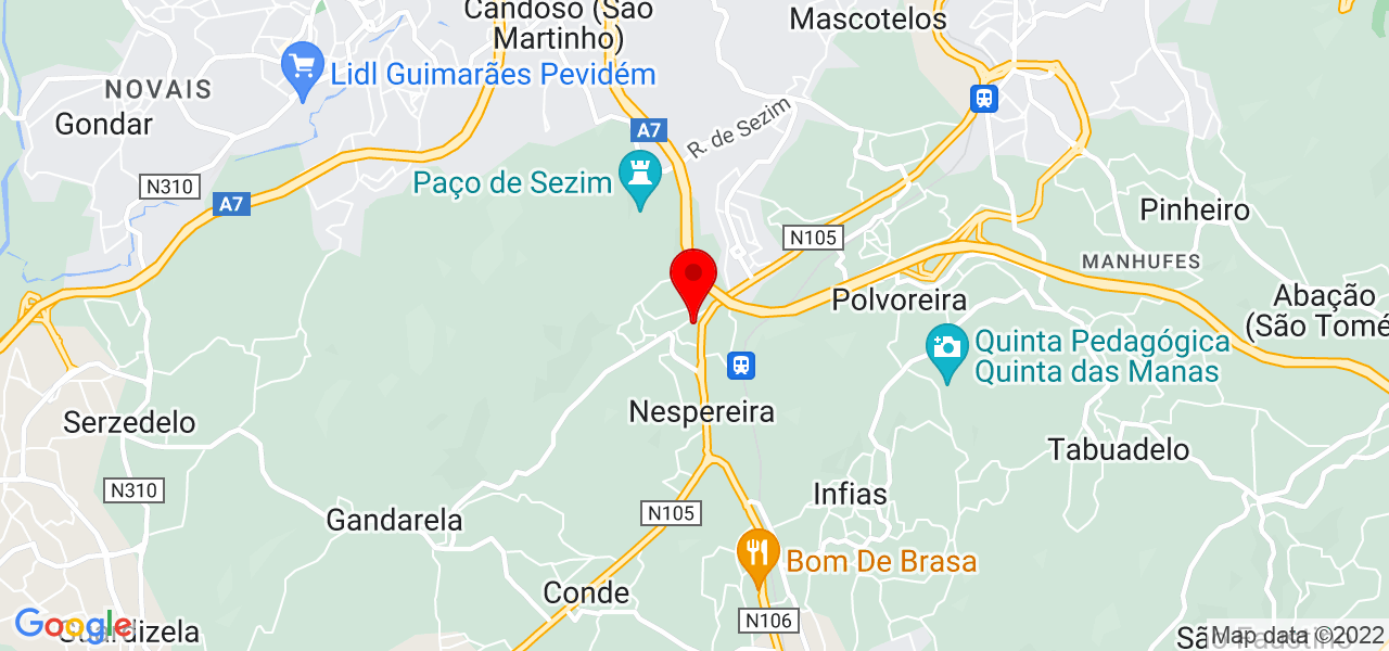 Manuela de Jesus Moreira - Braga - Guimarães - Mapa