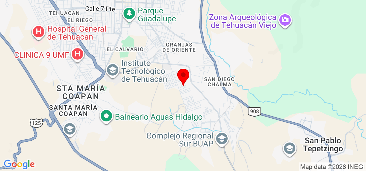 miguel angel - Puebla - Tehuacán - Map