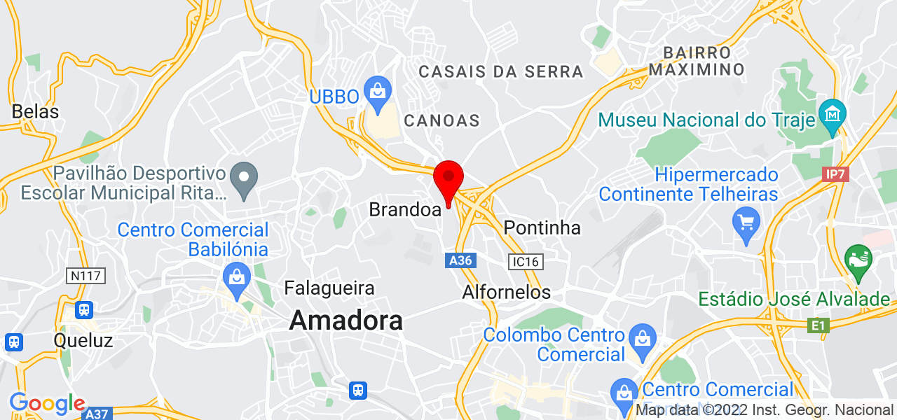 Val&eacute;ria Personal - Lisboa - Amadora - Mapa