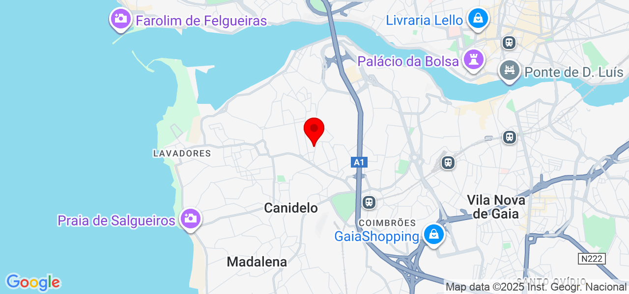 Mestre - Porto - Vila Nova de Gaia - Mapa