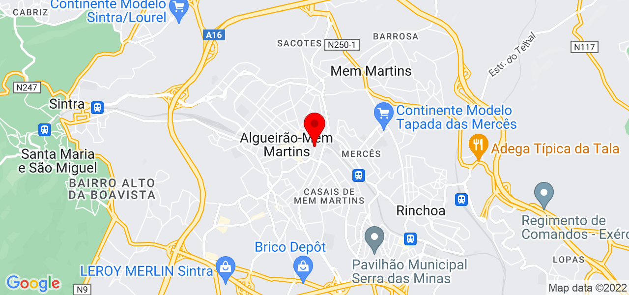 Paula Cristina Andr&eacute; Ferreira - Lisboa - Sintra - Mapa