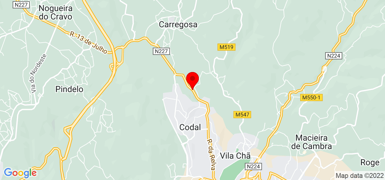 Izabela Cristina de Mattos - Aveiro - Vale de Cambra - Mapa