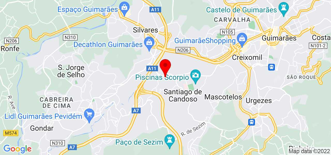 Marta Gon&ccedil;alves - Braga - Guimarães - Mapa