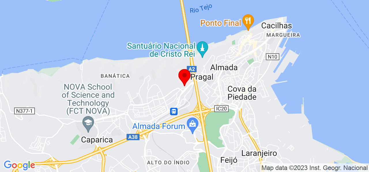 Raiane Pereira - Setúbal - Almada - Mapa