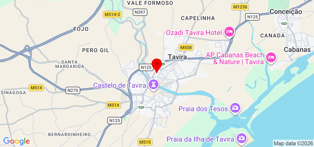 Fabio Fernandes - Faro - Tavira - Mapa