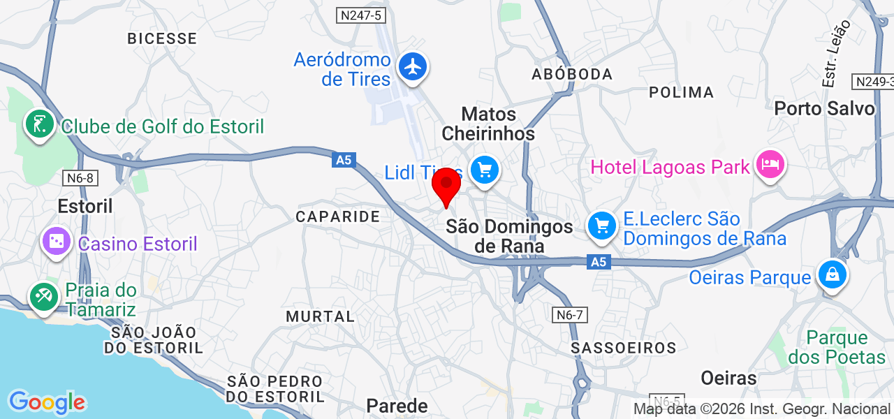 Vin&iacute;cius dias - Lisboa - Cascais - Mapa