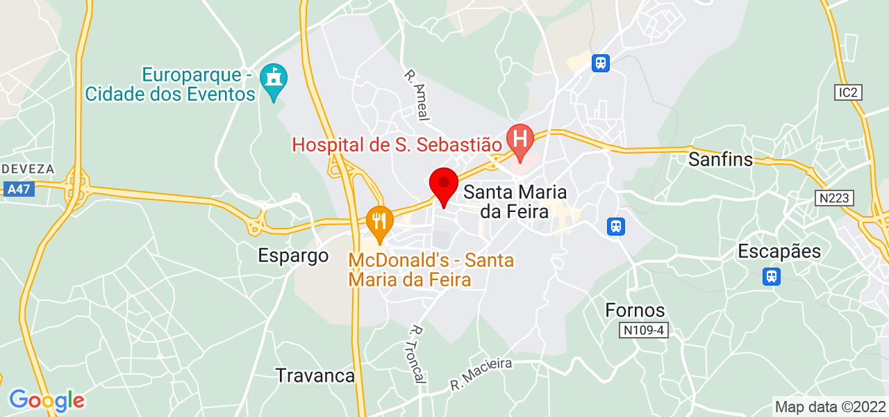 Jos&eacute; - Aveiro - Santa Maria da Feira - Mapa