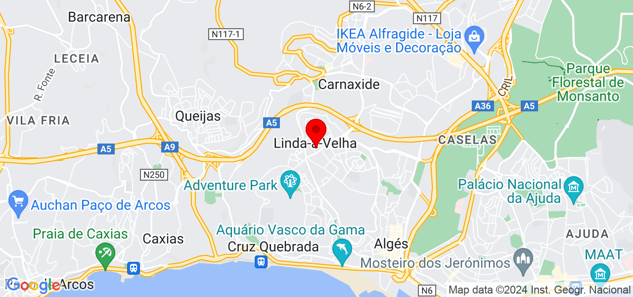 Flávia Geralda Santana Silva - Lisboa - Oeiras - Map