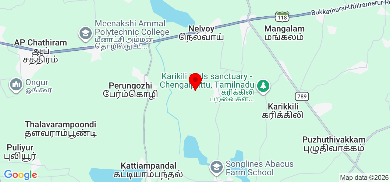 Journey of Healing and Harmony - Kanchipuram - Chengalpattu - Map