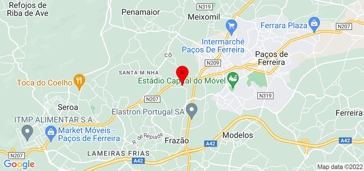 Regedor Mobili&aacute;rio - Porto - Paços de Ferreira - Mapa
