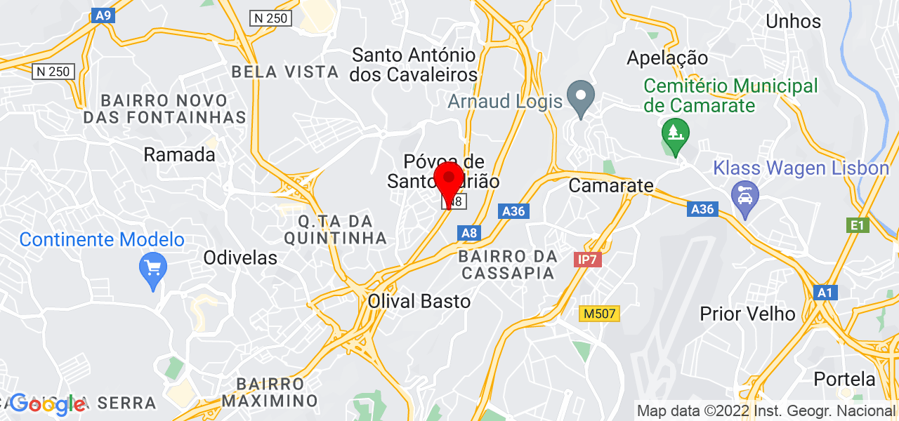 Arestas e Varandas Unipessoal Lda - Lisboa - Odivelas - Mapa