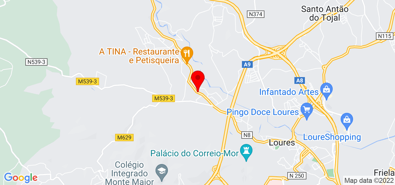 Gon&ccedil;alo Quirino - Lisboa - Loures - Mapa