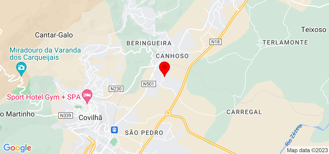 Tati - Castelo Branco - Covilhã - Mapa