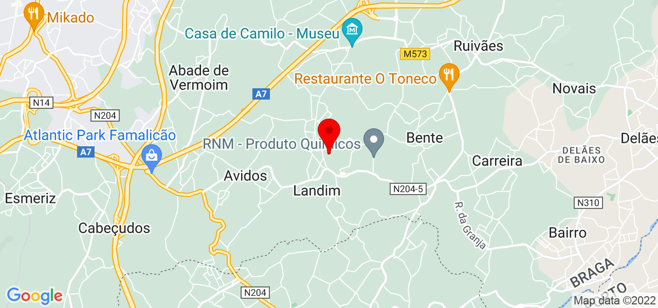 Andre Monteiro - Braga - Vila Nova de Famalicão - Mapa