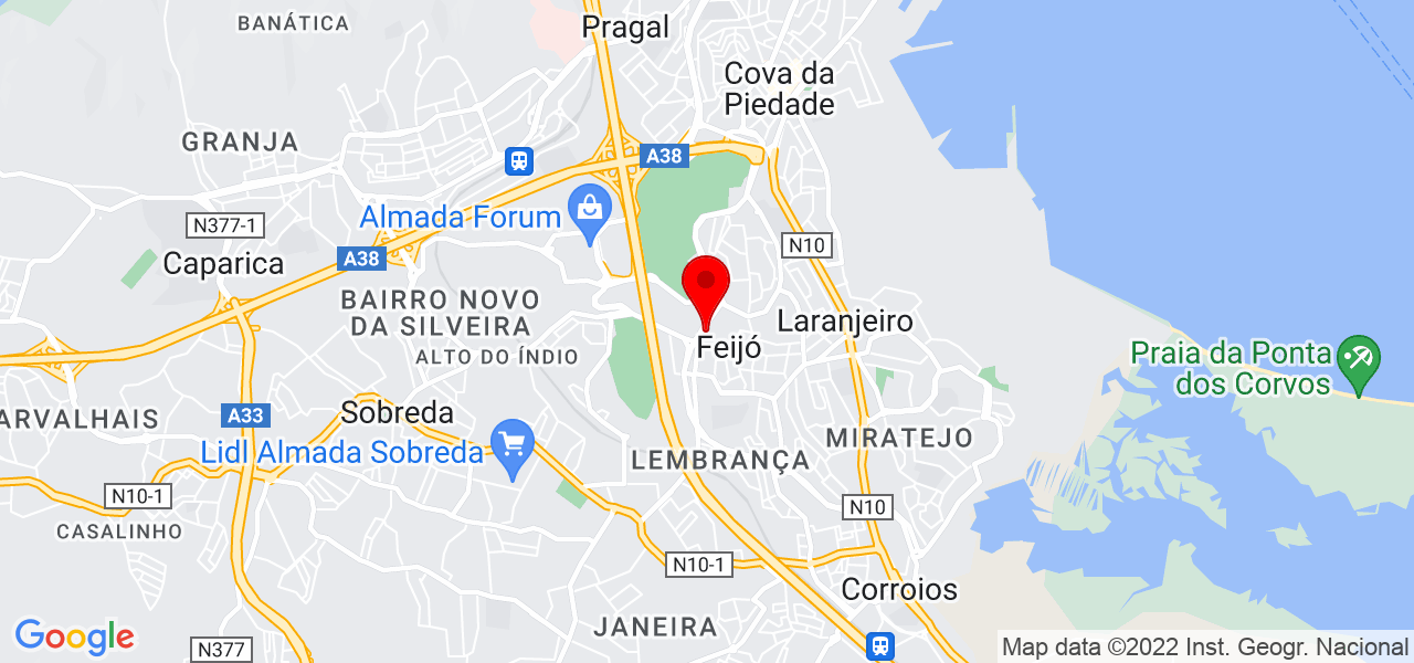Benetton Melga&ccedil;o - Setúbal - Almada - Mapa