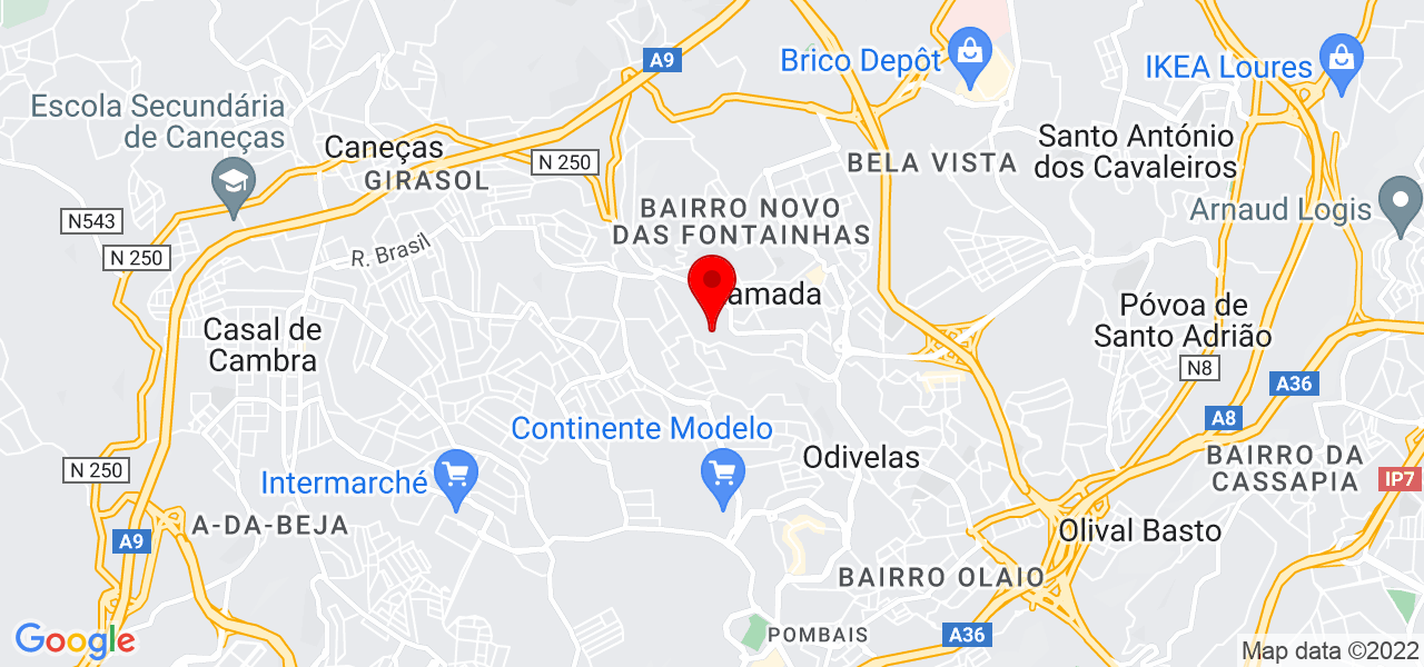 Andr&eacute; Moises - Lisboa - Odivelas - Mapa