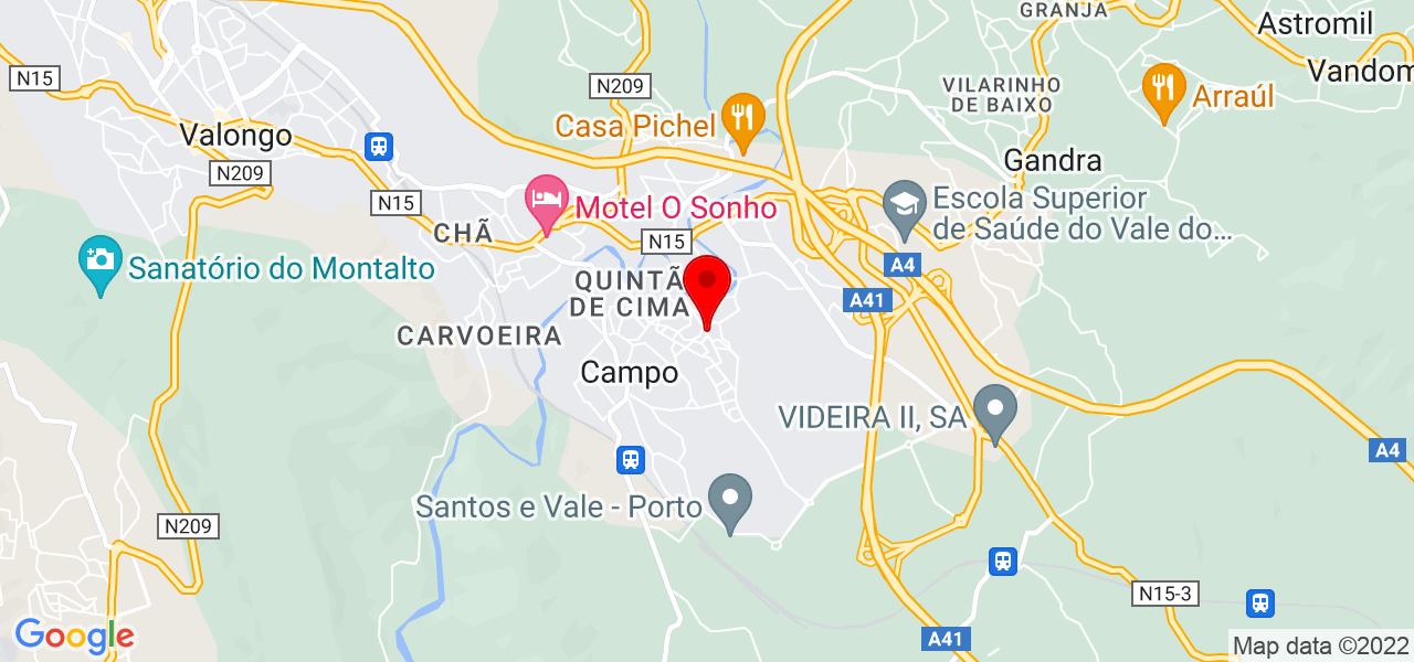 André Chagas - Especialista e Instrutor - Porto - Valongo - Mapa