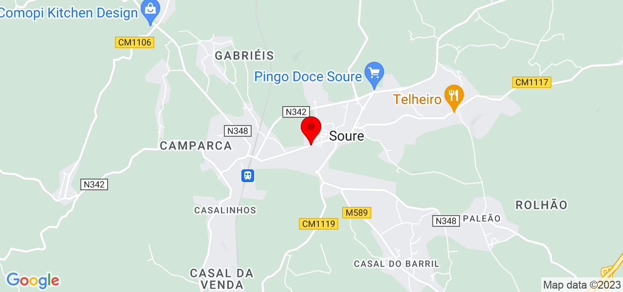 Sud&aacute;ria - Coimbra - Soure - Mapa