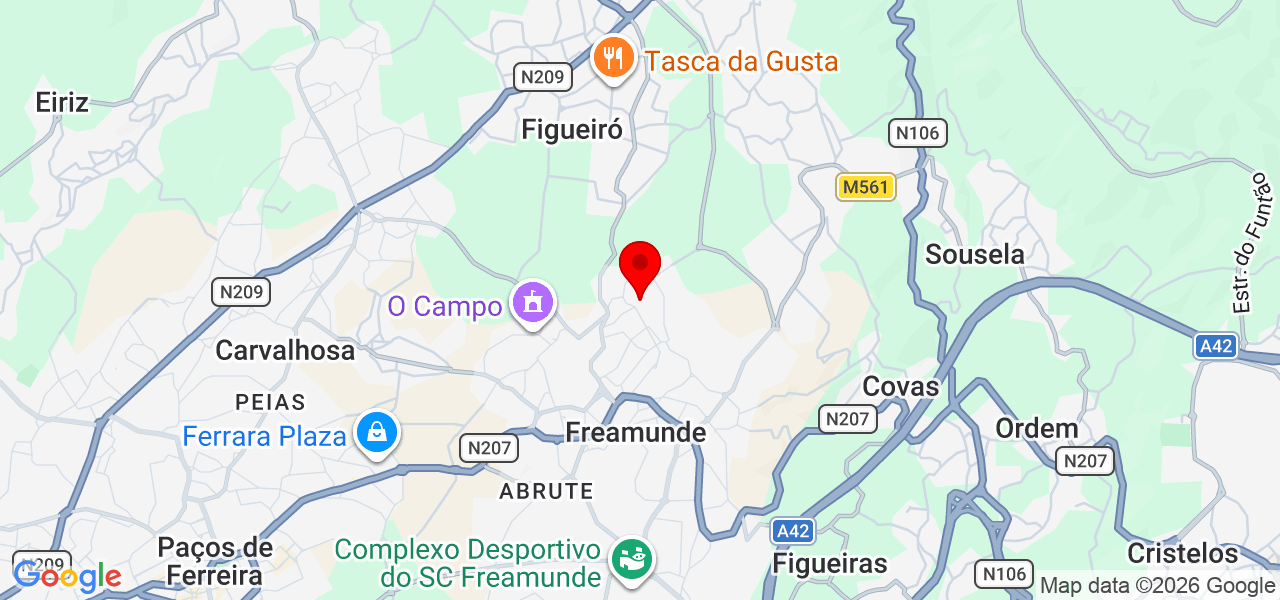 Nautílio Ribeiro- Mental Coach - Porto - Paços de Ferreira - Mapa