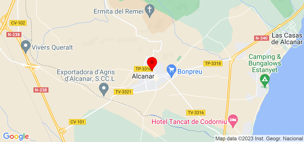 Revertereli - Cataluña - Alcanar - Mapa
