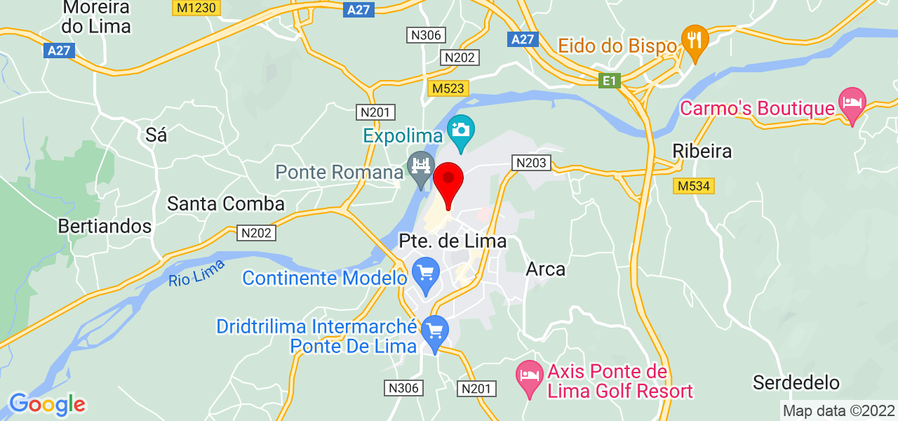 Cristina Maria Ferreira Cunha - Viana do Castelo - Ponte de Lima - Mapa