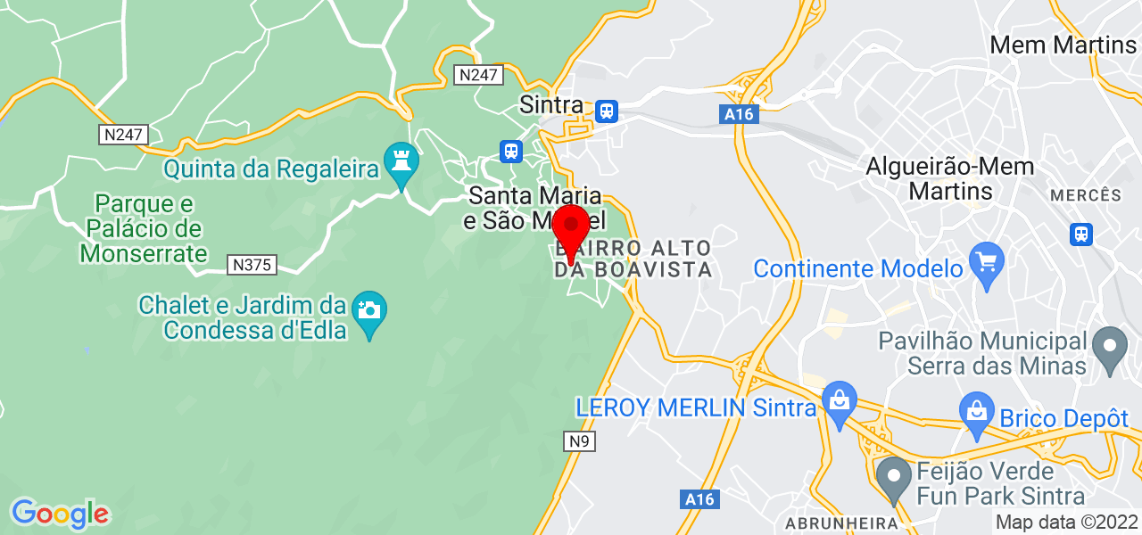 Instante infinito unipessoal - Lisboa - Sintra - Mapa