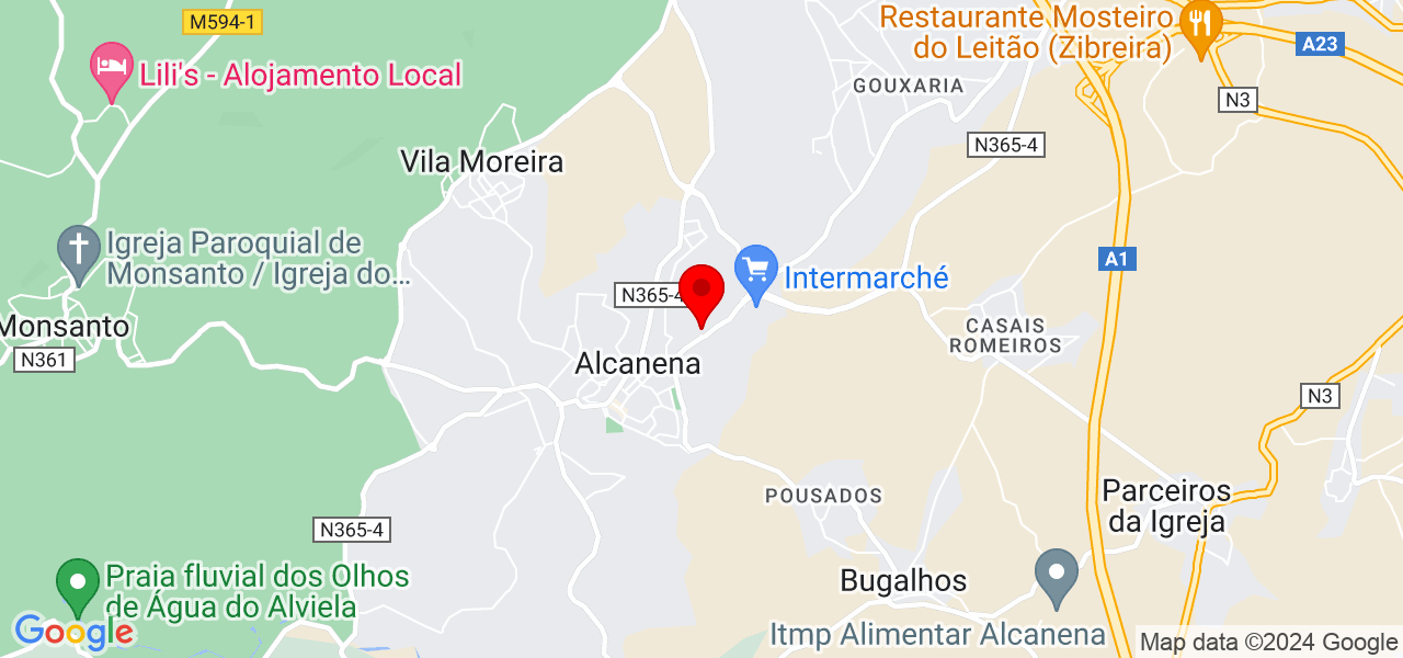 M&aacute;rio Rodrigues - Santarém - Alcanena - Mapa