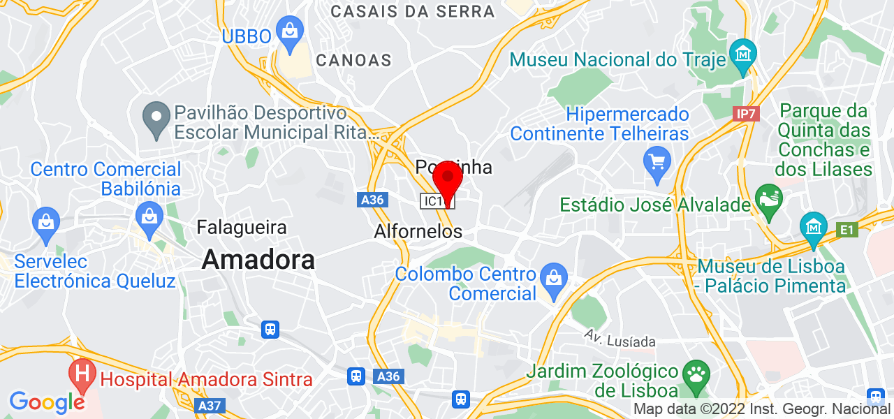Raz&atilde;o R&aacute;pida - Lisboa - Odivelas - Mapa