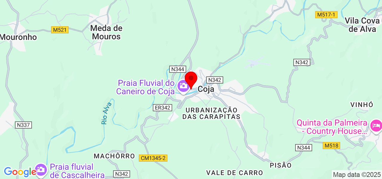 Liva - Coimbra - Arganil - Mapa