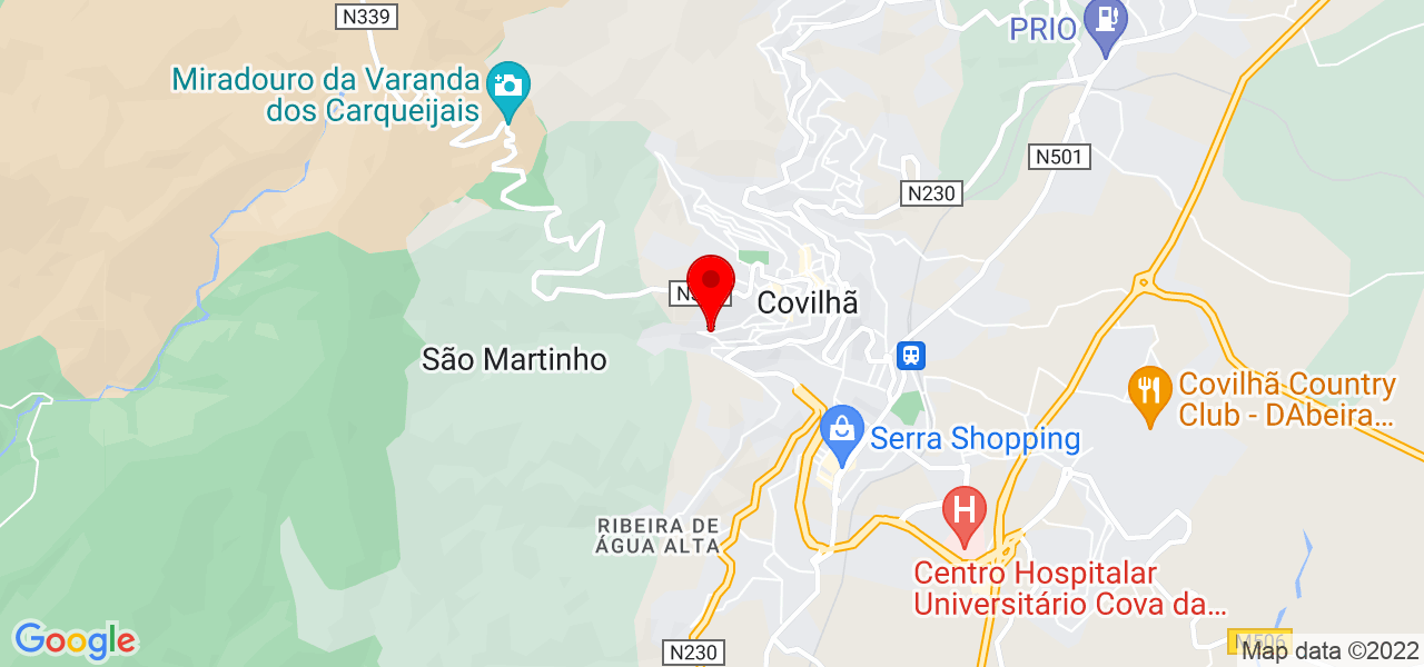 Andreia Mendes - Castelo Branco - Covilhã - Karte
