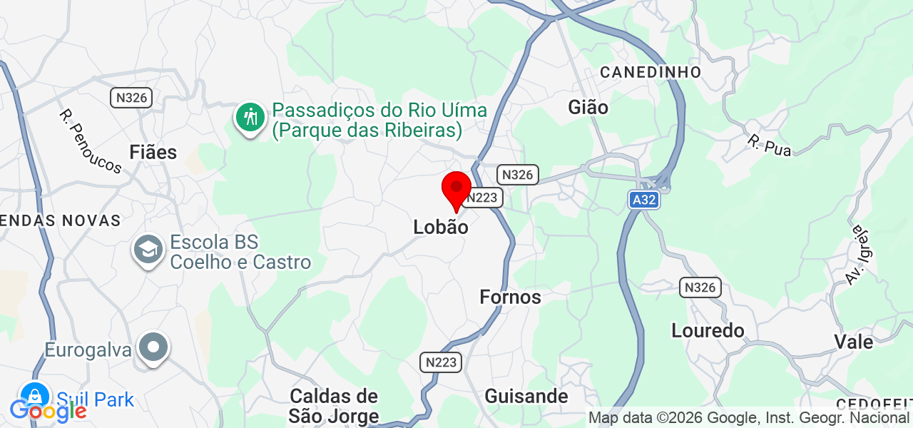 JR serviços - Aveiro - Santa Maria da Feira - Mapa