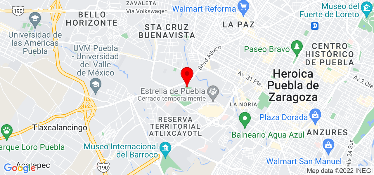 Luis Antonio Bautista Rodr&iacute;guez - Puebla - Puebla - Mapa