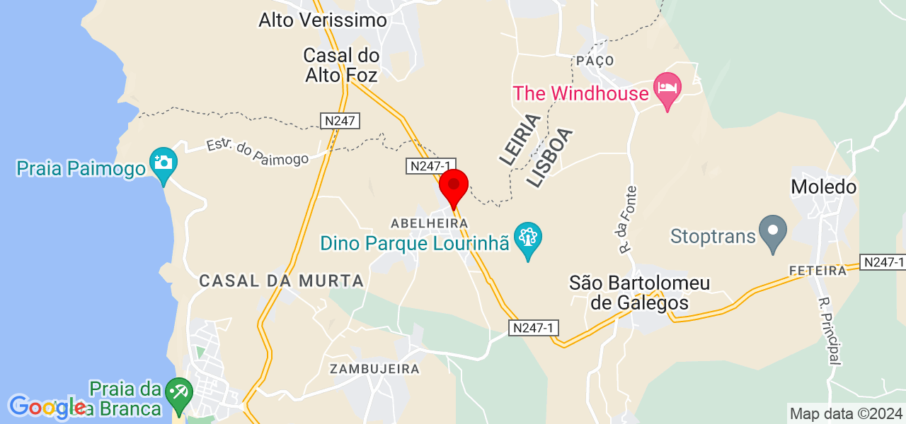 Adly Moreira Lima - Lisboa - Lourinhã - Mapa