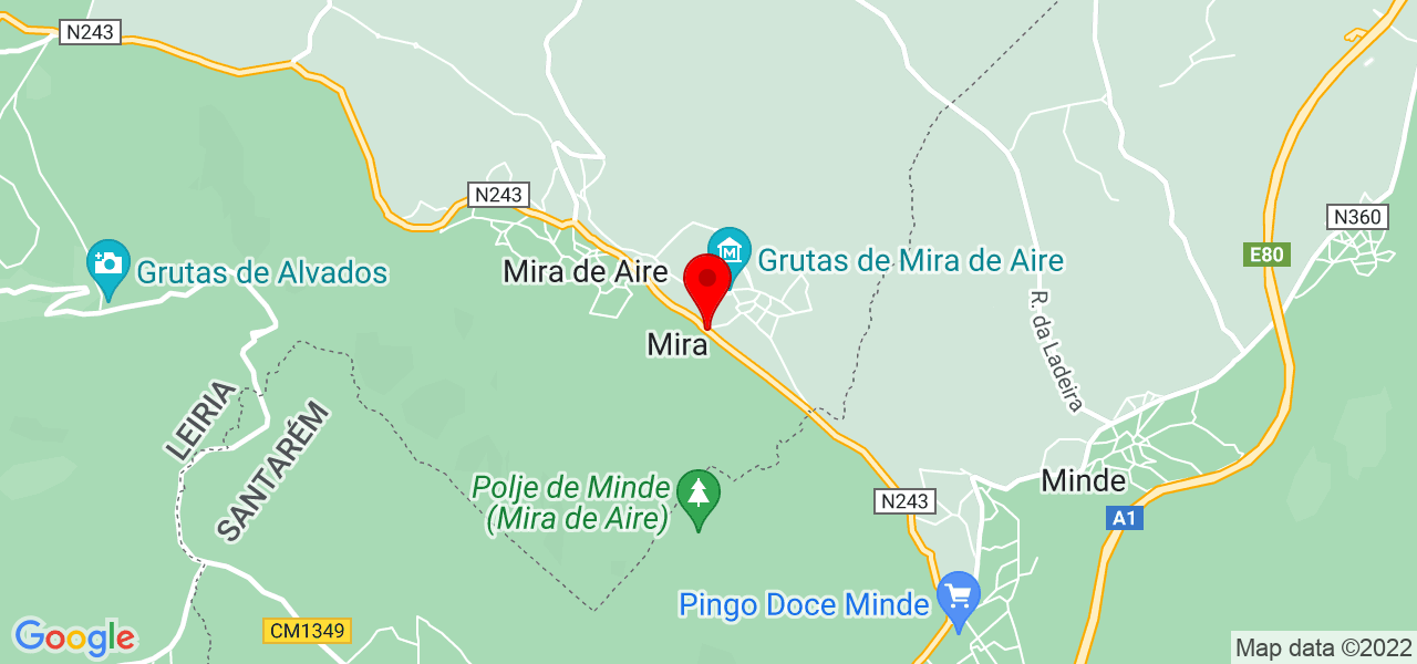 Frederico Reis - Leiria - Porto de Mós - Mapa