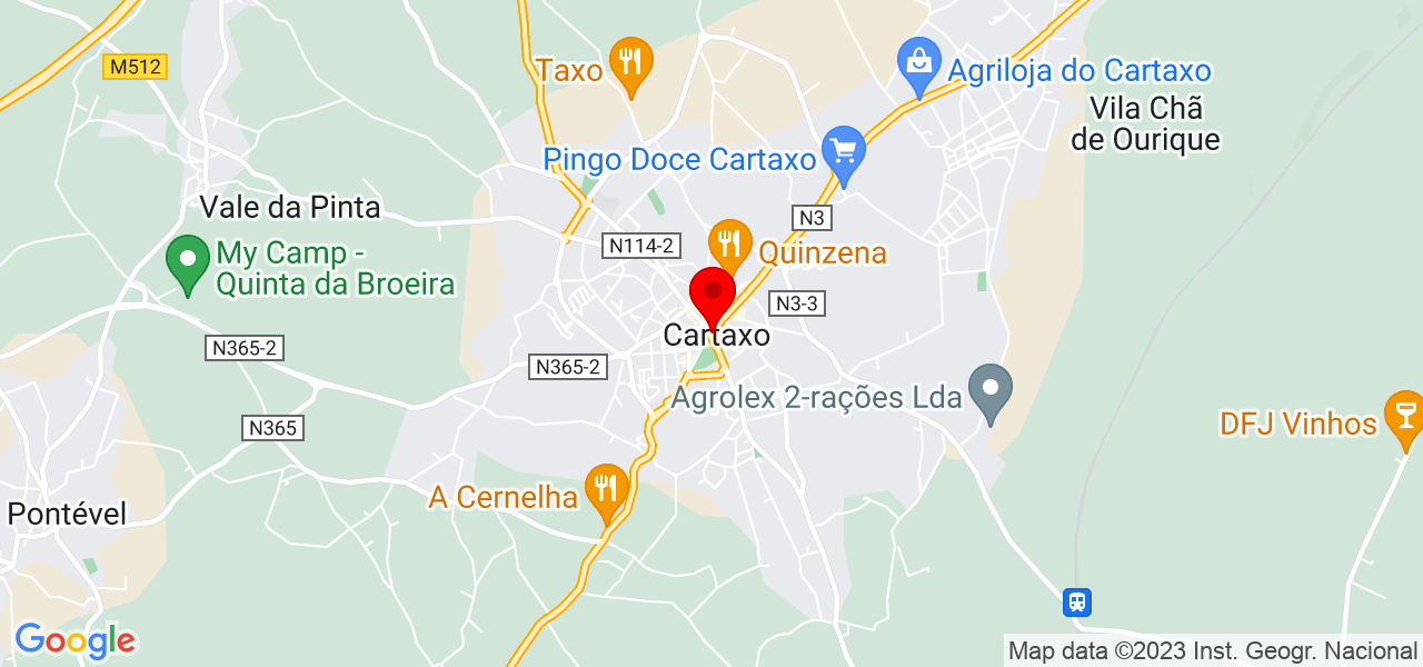 J&eacute;ssica Cruz - Santarém - Cartaxo - Mapa