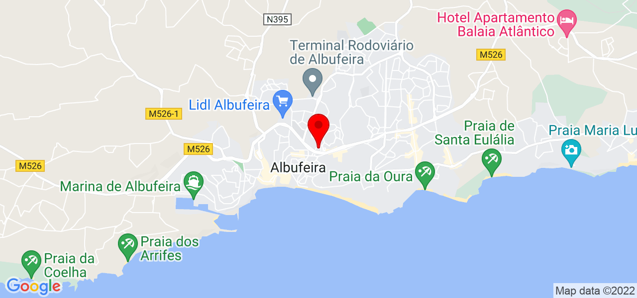M&oacute;nica - Faro - Albufeira - Mapa