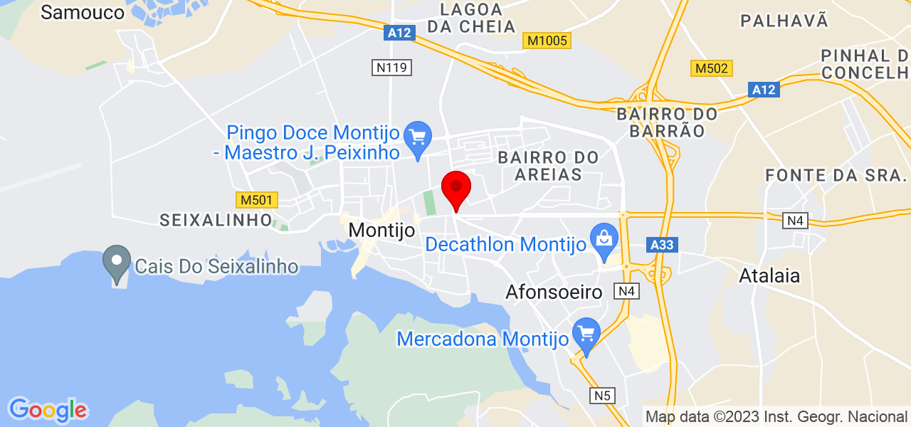 Auxiliar t&eacute;cnico de sa&uacute;de - Setúbal - Montijo - Mapa