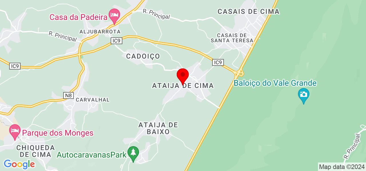 Faneca knives - Leiria - Alcobaça - Mapa