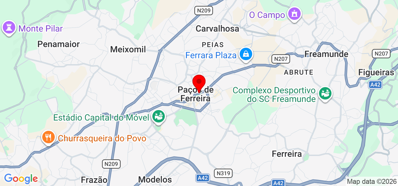 Luana Gomes - Porto - Paços de Ferreira - Mapa