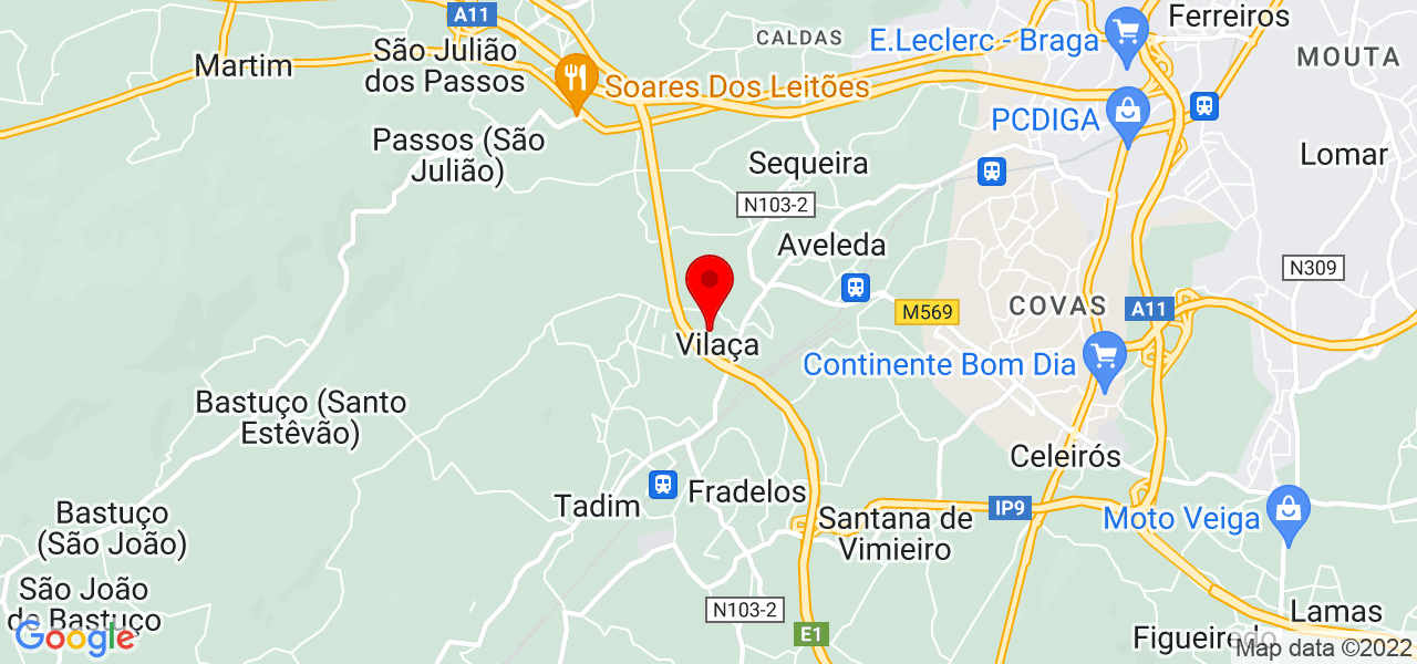 Jardins e Florestas Carlos Rodrigues - Braga - Braga - Mapa